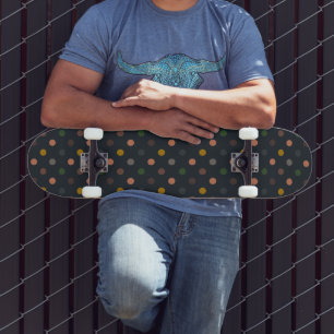 Donkere Aardetone Bosland Polka Stippen Ontwerp Persoonlijk Skateboard