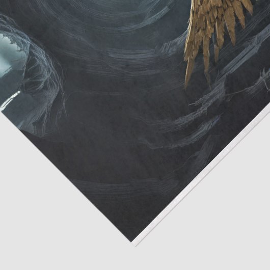 Donkere aartsengel stijgend uit Dode Land Tissuepapier (Detail)