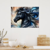 Donkere Abstract Hengst Poster (Keuken)