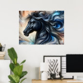 Donkere Abstract Hengst Poster (Thuiskantoor)