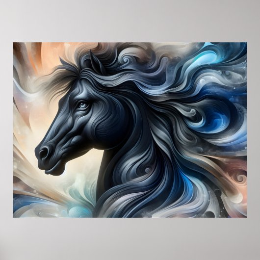 Donkere Abstract Hengst Poster (Voorkant)