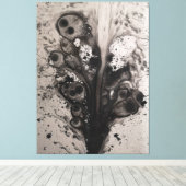 donkere abstracte aquarel kunst canvasprint canvas afdruk (Insitu (Houten vloer))