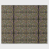 Donkere abstracte kunst vormen in contrast neon lo cadeaupapier (Vlak)