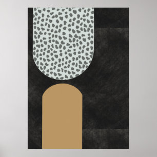 Donkere Abstracte Limoen Gold Accent Poster