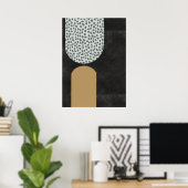 Donkere Abstracte Limoen Gold Accent Poster (Thuiskantoor)