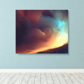 Donkere abstracte olieverfschilderij kunstprint canvas afdruk (Insitu (Houten vloer))