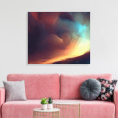 Donkere abstracte olieverfschilderij kunstprint canvas afdruk (Insitu (Woonkamer))