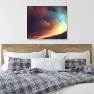 Donkere abstracte olieverfschilderij kunstprint canvas afdruk