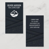 Donkere Abstracte paneelachtergrond | Logo van her Visitekaartje (Voorkant / Achterkant)