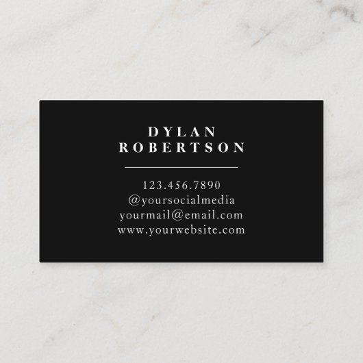 Donkere Abstracte textuur | Modern Visitekaartje (Achterkant)
