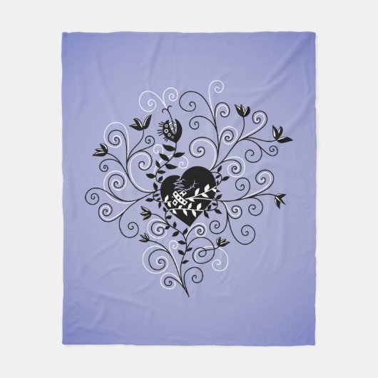 Donkere, Abstracte, vaste, gebroken harten Fleece Deken (Voorkant)