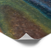 Donkere Abstracte zeestreepjes met metalen vloeist Poster (Hoek)