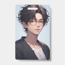 Donkere Academia Anime Jongensportret | Badge