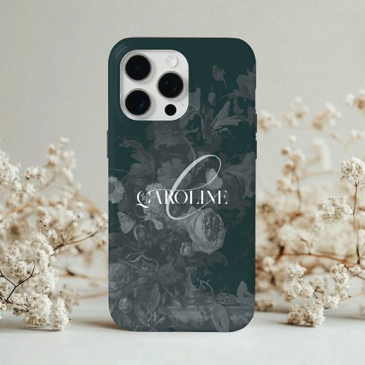 Donkere Academia Bloemen Stilleven Groen Case-Mate iPhone Case