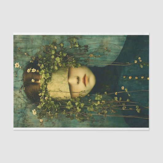 Donkere Academia Botanische Figuur BD8 Decoupage Tissuepapier (Voorkant)