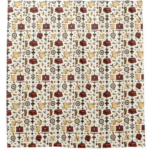 Donkere Academia Douchegordijn –  elegantie (Voorkant)