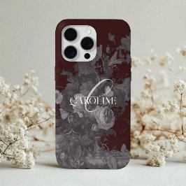 Donkere Academia Floral Stilleven Bourgondië iPhone 15 Pro Max Hoesje