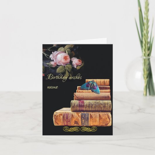 Donkere academia gothic verjaardag kaart (Voorkant)