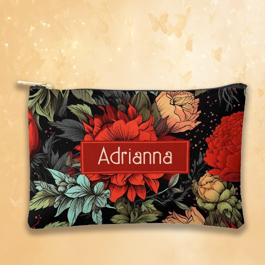 Donkere Academia Maximalist Red Dahlia Bloemen Etui
