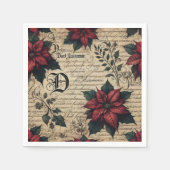 Donkere Academia Poinsettia Perkament Decoupage Servet (Voorkant)