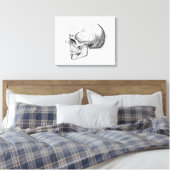 Donkere Academia Skull Canvas Art Afdruk (Insitu (Slaapkamer))