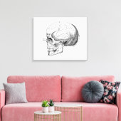 Donkere Academia Skull Canvas Art Afdruk (Insitu (Woonkamer))