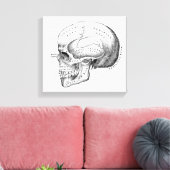 Donkere Academia Skull Canvas Art Afdruk (Insitu (Woonkamer))