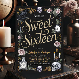 Donkere Academia Sweet Sixteen Verjaardag Kaart