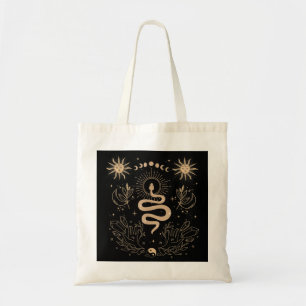 Donkere Academia Tarot Card Sun Moon Crystals Witc Tote Bag