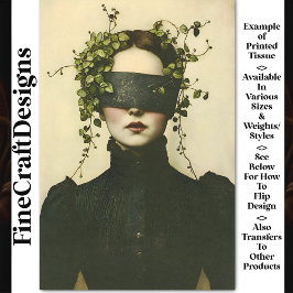 Donkere Academia Vrouw In Blindfold BE8 Decoupage Tissuepapier