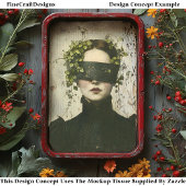 Donkere Academia Vrouw In Blindfold BE8 Decoupage Tissuepapier