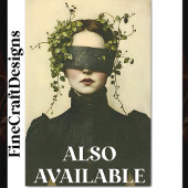 Donkere Academia Vrouw In Blindfold BE9 Decoupage Tissuepapier