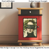 Donkere Academia Vrouw In Blindfold BE9 Decoupage Tissuepapier