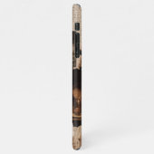 Donkere academie Donkere bruine esthetische collag iPhone Hoesje (Linkerkant)