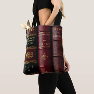 Donkere Academische Antieke Leren Boekruggen Tote Bag