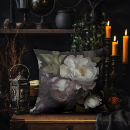 Donkere Academische Bloem Ontwerp Kussen