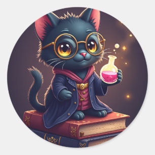 Donkere Academische BoekTok Leeshoek Magische Dran Ronde Sticker