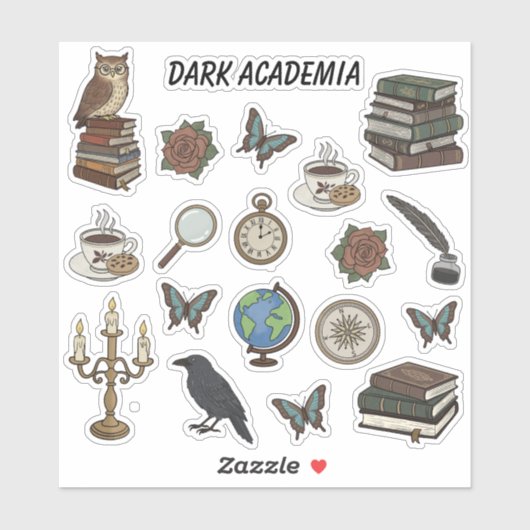 Donkere Academische Bullet Journal Sticker (Vel)