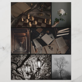 Donkere Academische Collage Scrapbooking Papier