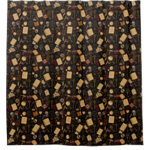 Donkere Academische Douchem Curtain – Vintage Eleg