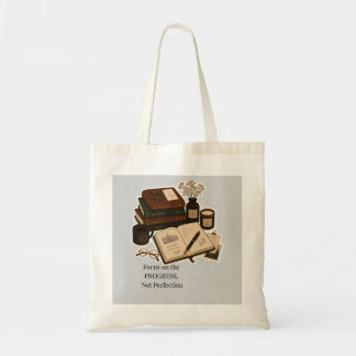 Donkere Academische Esthetische Studieplanner Tote Bag