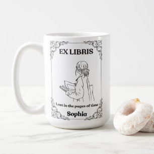 Donkere Academische Ex Libris Gepersonaliseerd Lee Koffiemok