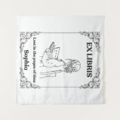 Donkere Academische Ex Libris Gepersonaliseerd Lee Wandkleed (Voorkant (horizontaal))