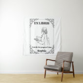 Donkere Academische Ex Libris Gepersonaliseerd Lee Wandkleed (In situ)