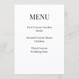 Donkere Academische Goth Huwelijksmenu Menu