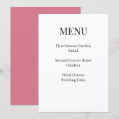 Donkere Academische Goth Huwelijksmenu Menu (Voorkant / Achterkant)