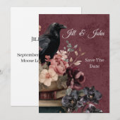 Donkere Academische Goth Uitnodiging voor de Reddi (Voorkant / Achterkant)