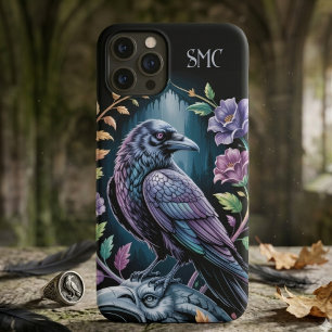 Donkere Academische Gothische Raaf Bloemmotief Case-Mate iPhone Case