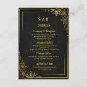 Donkere Academische Gotische Zwarte Gouden Elegant Informatiekaartje (Voorkant)