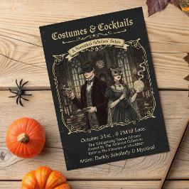 Donkere Academische Kledij & Cocktails Halloween F Kaart